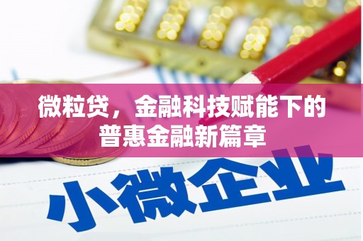 闻喜微粒贷，金融科技赋能下的普惠金融新篇章