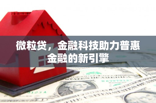 闻喜微粒贷，金融科技助力普惠金融的新引擎