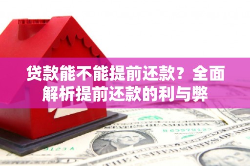 闻喜贷款能不能提前还款？全面解析提前还款的利与弊