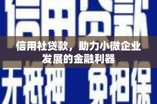 闻喜信用社贷款，助力小微企业发展的金融利器