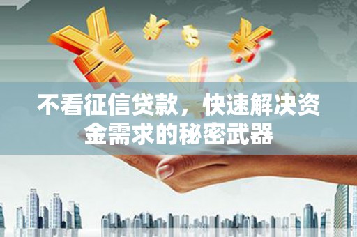 闻喜不看征信贷款，快速解决资金需求的秘密武器