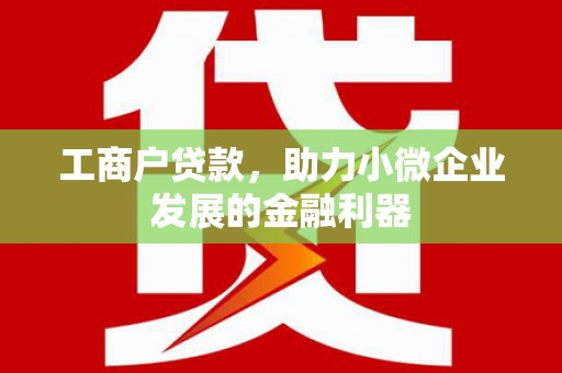 闻喜工商户贷款，助力小微企业发展的金融利器
