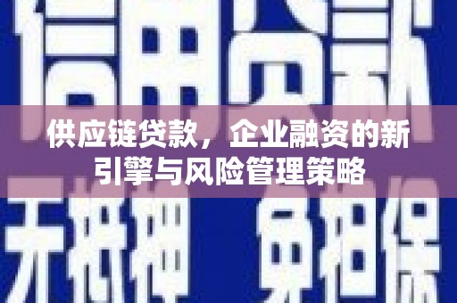 闻喜供应链贷款，企业融资的新引擎与风险管理策略