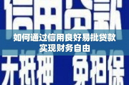 闻喜如何通过信用良好易批贷款实现财务自由