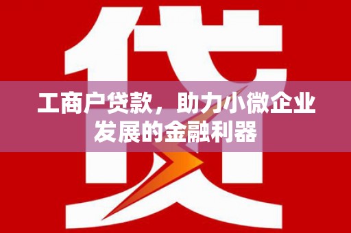 闻喜工商户贷款，助力小微企业发展的金融利器