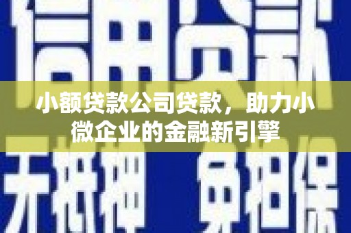 闻喜小额贷款公司贷款，助力小微企业的金融新引擎