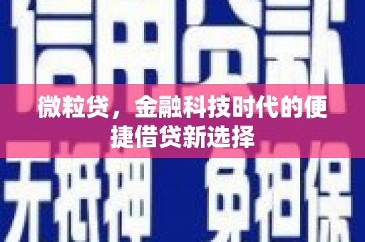 闻喜微粒贷，金融科技时代的便捷借贷新选择