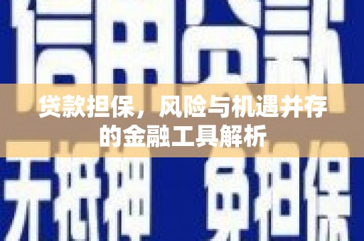 闻喜贷款担保，风险与机遇并存的金融工具解析