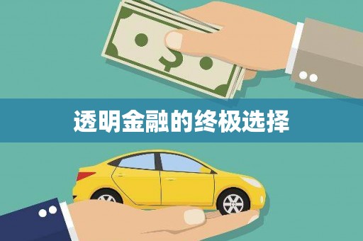 闻喜透明金融的终极选择