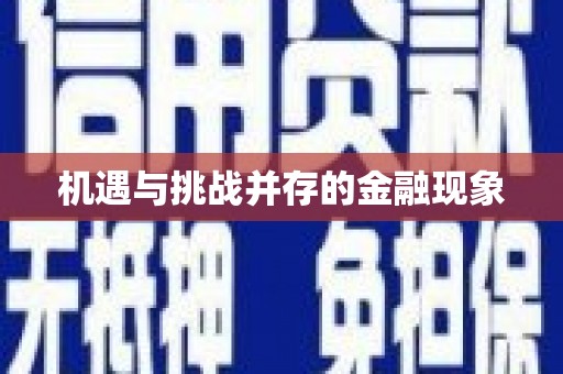 闻喜机遇与挑战并存的金融现象
