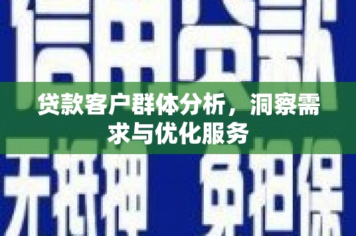 闻喜贷款客户群体分析，洞察需求与优化服务